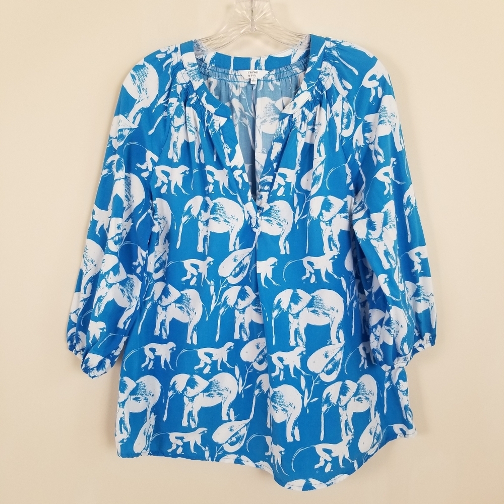 Crown & Ivy Elephant Monkey Top Large
